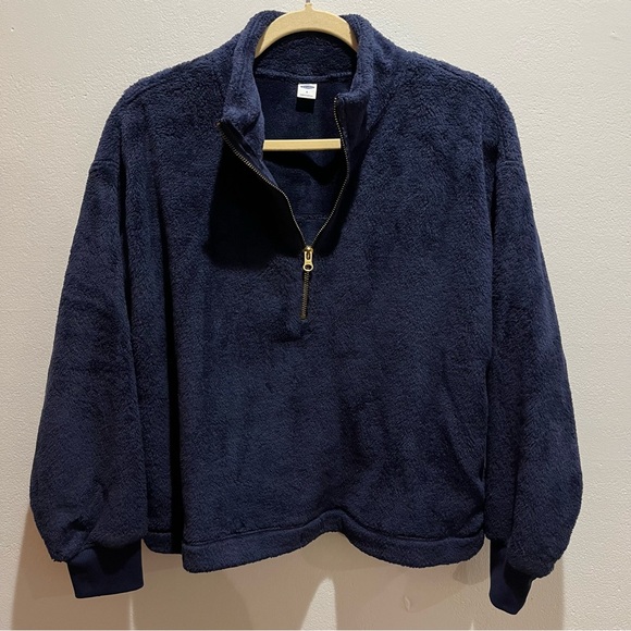 Navy Blue Half Zip Fleece Old Navy Women’s S - Picture 3 of 16